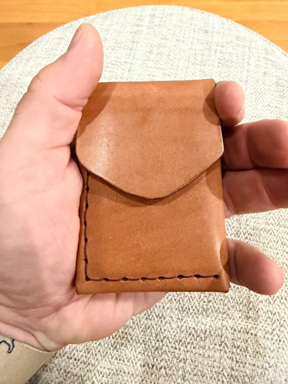 Oldis One Inspired Handmade Leather Wallet Bordeaux Stitching